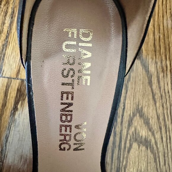 Diane Von Furstenberg Black Ankle Strap Low Block Heel Sandals Women's Size 8 US - Picture 6 of 8